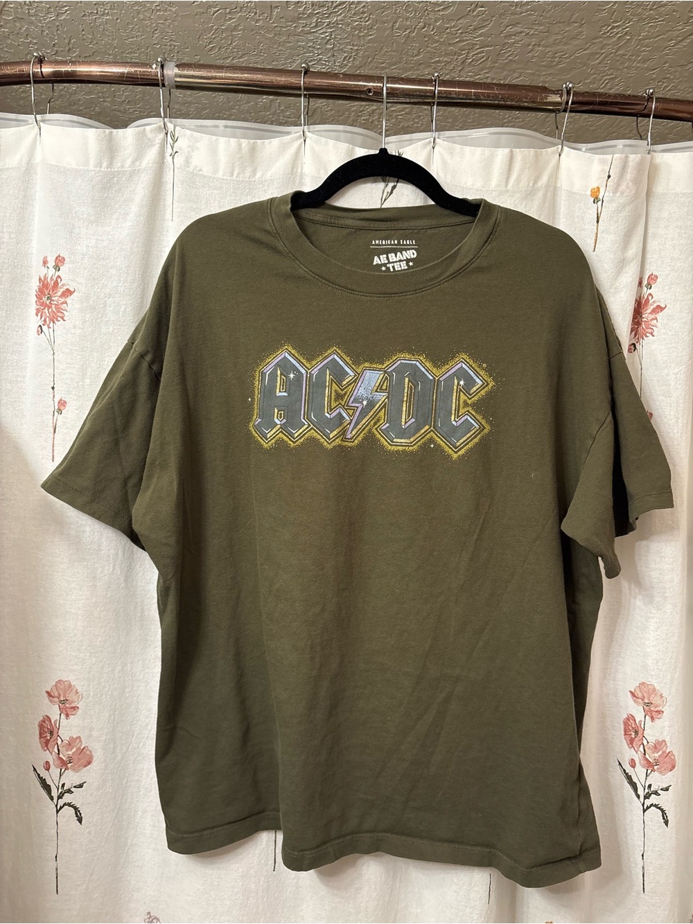 American Eagle Outfitters Olive Green AC/DC Logo Tee